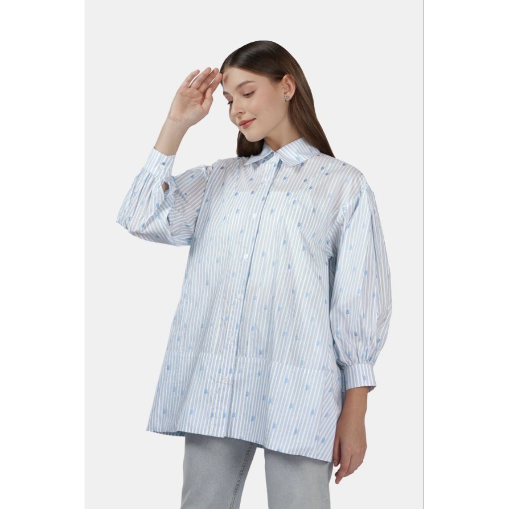 Buttonscraves Monogram Ligna Shirt|| BS Monogram Blue M