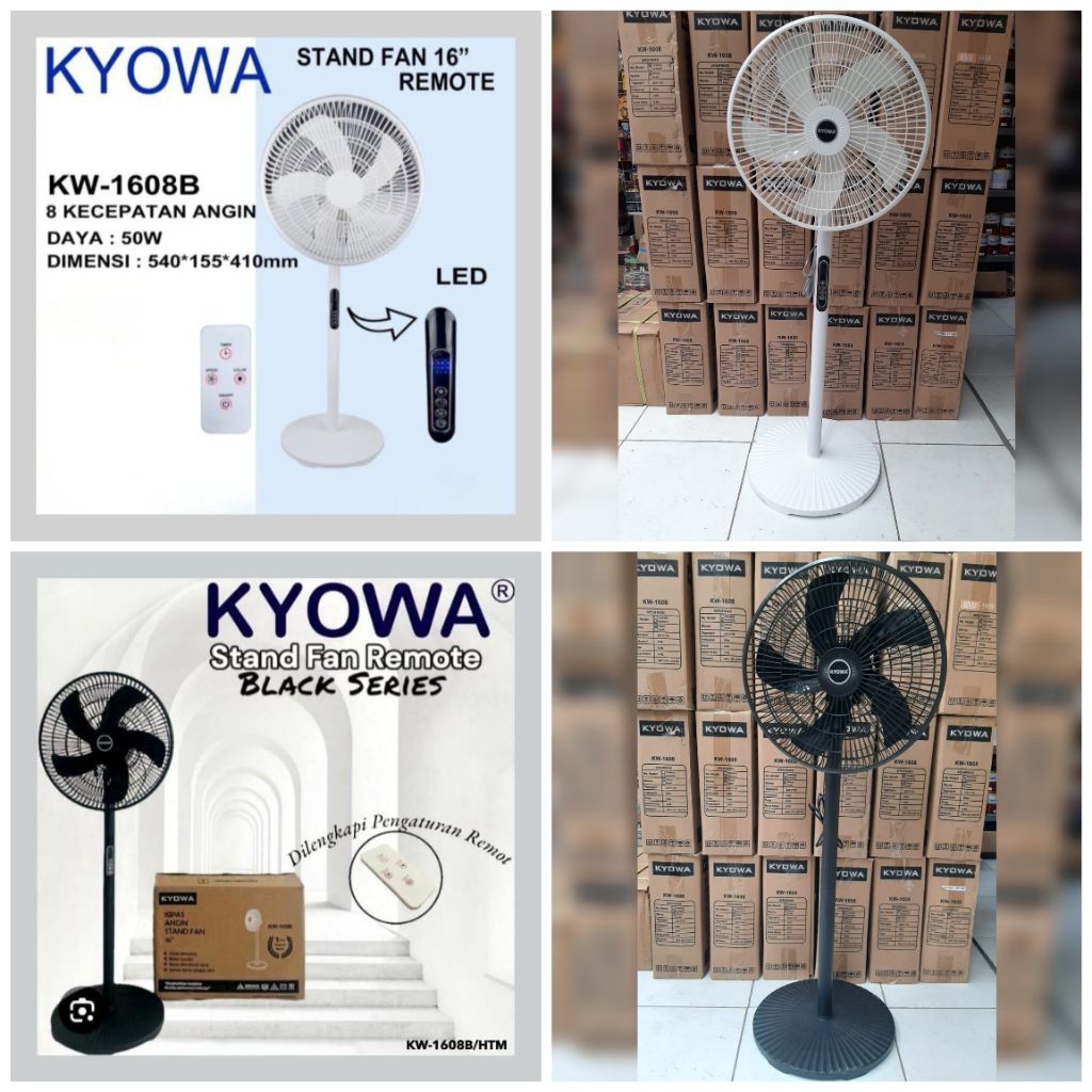 Kyowa Kipas Angin 16 Inch (Garansi 12 Bulan) Model KW-1608 Series Stand Fan Kyowa