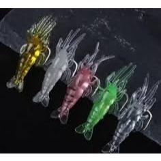 Umpan Pancing Udang Silver Giltter Udang Tiruan Palsu Udang Mancing