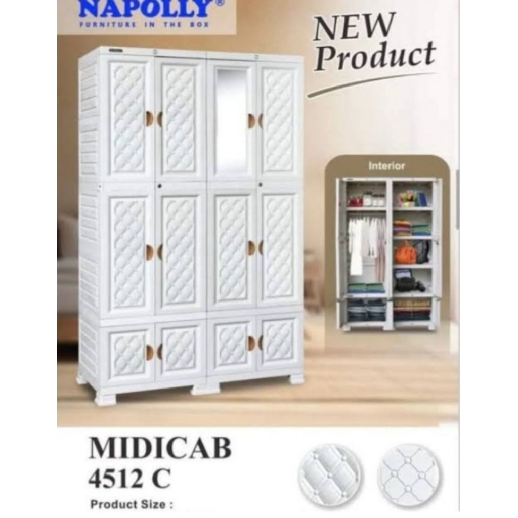 LEMARI PASTIK PAKAIAN  NAPOLLY GANTUNG MIDICAB 4512/ LEMARI PLASTIK