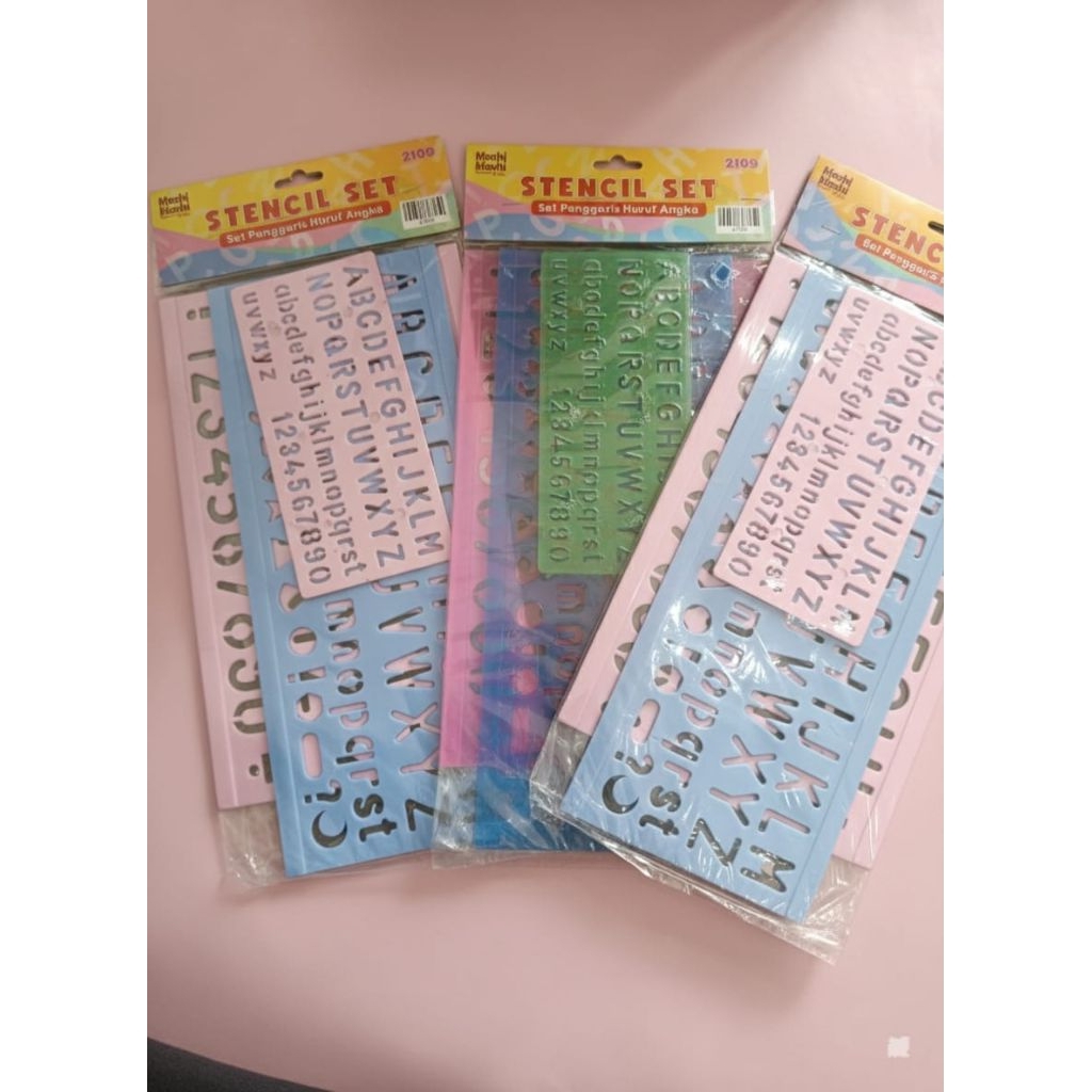 STENCIL SET PENGGARIS HURUF