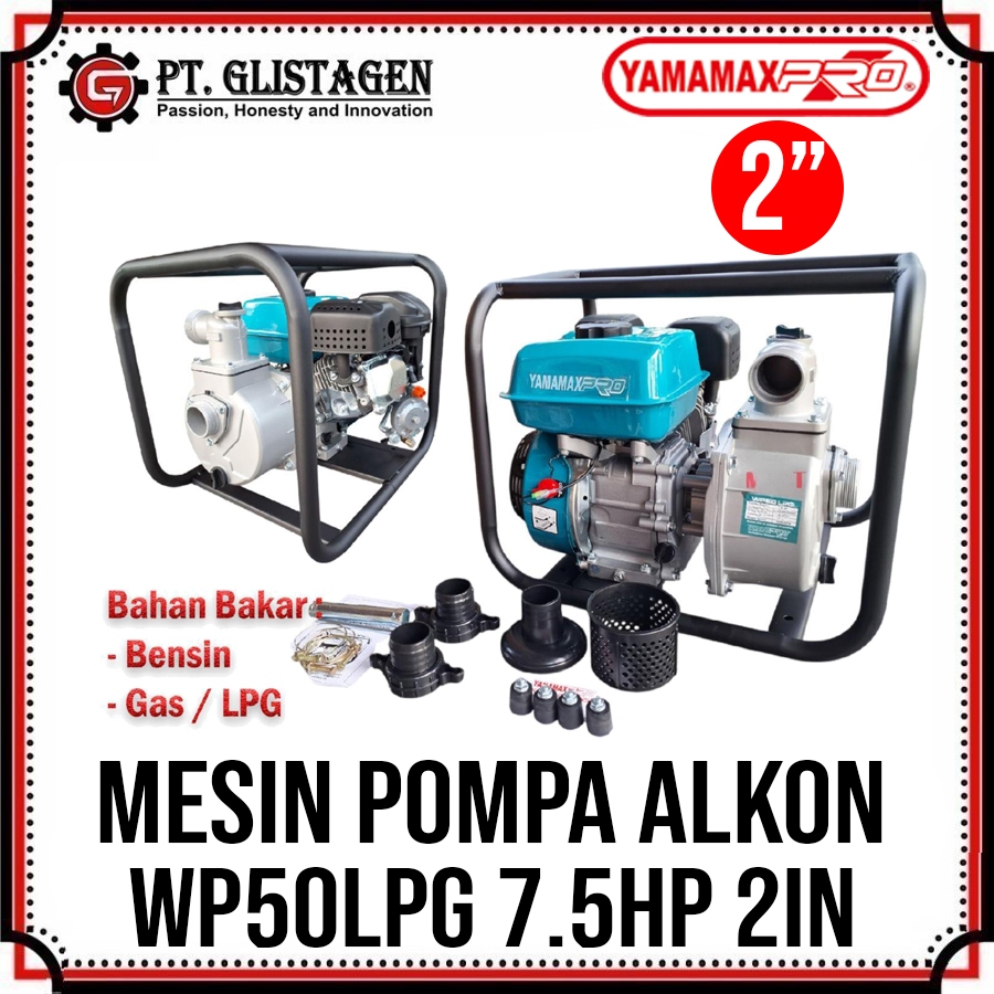 Yamamax Pro WP50LPG Mesin Pompa Air Irigasi LPG 2" Pompa Alkon LPG Bensin 2 Inch Pompa Air Sawah Wat