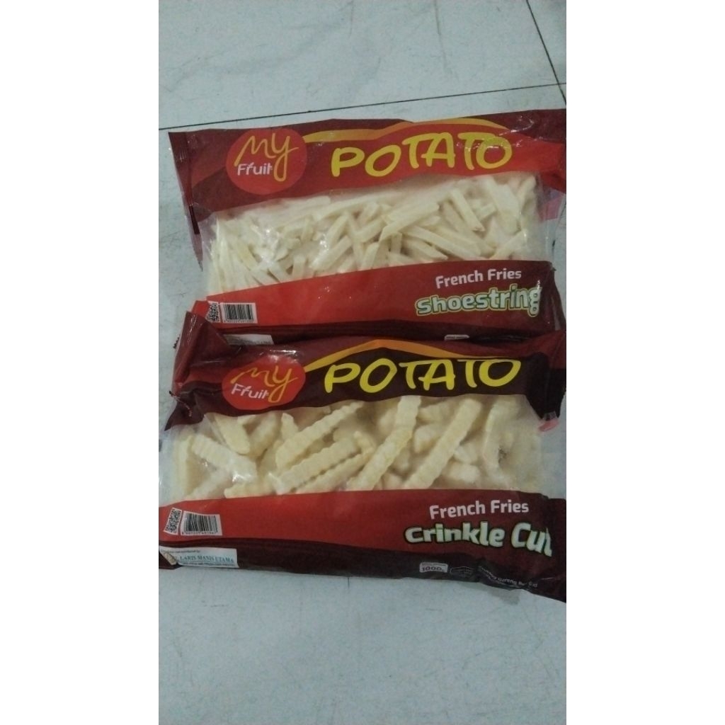 kentang frozen 2kg / kentang French fries / kentang shoestring 2kg/ kentang crinkle 2kg/kentang keri