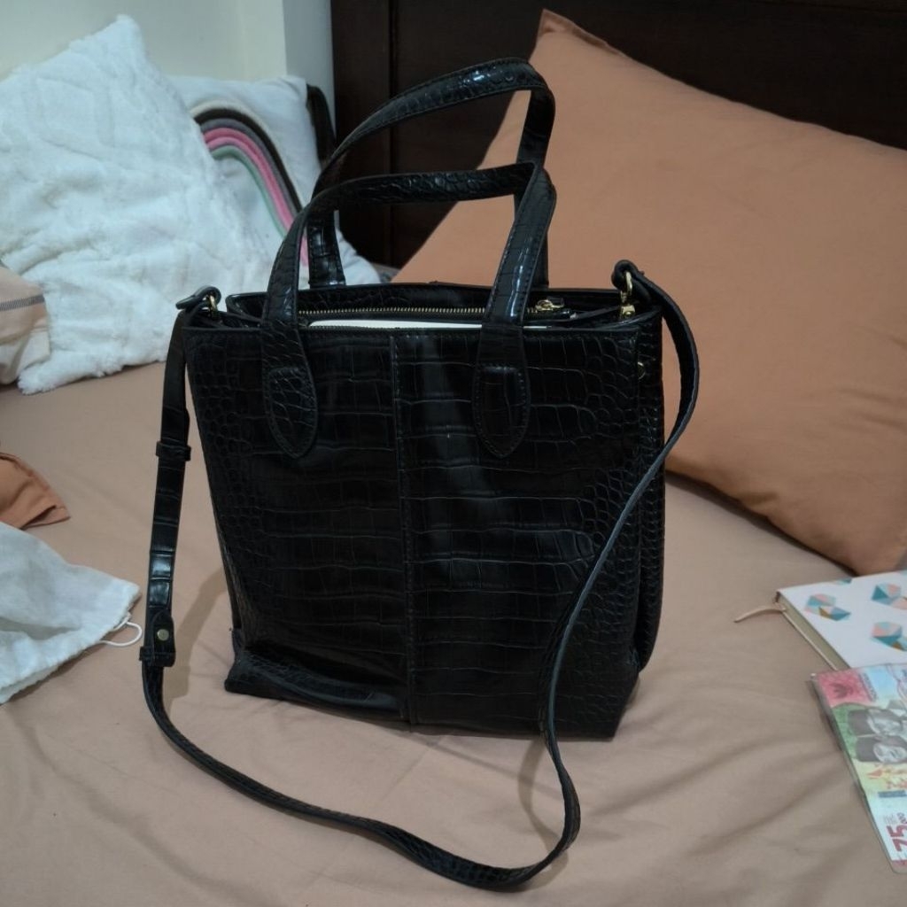 Tas Zara Animal Print tote bag preloved