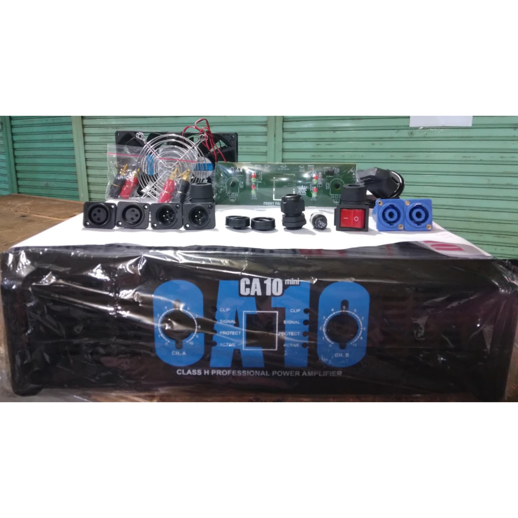 (38cm x 36cm x 11cm) Box / Casing Power Amplifier Stereo CA-10 Mini Tanpa Merk + Aksesoris Komplit K
