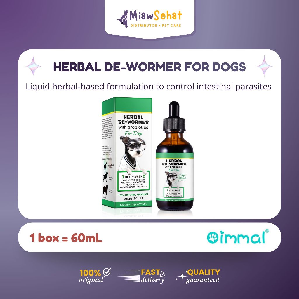 Obat Cacing Anjing Alami Oimmal - Obat Cacing Anjing Alami - Obat Cacing Anjing 60 mL