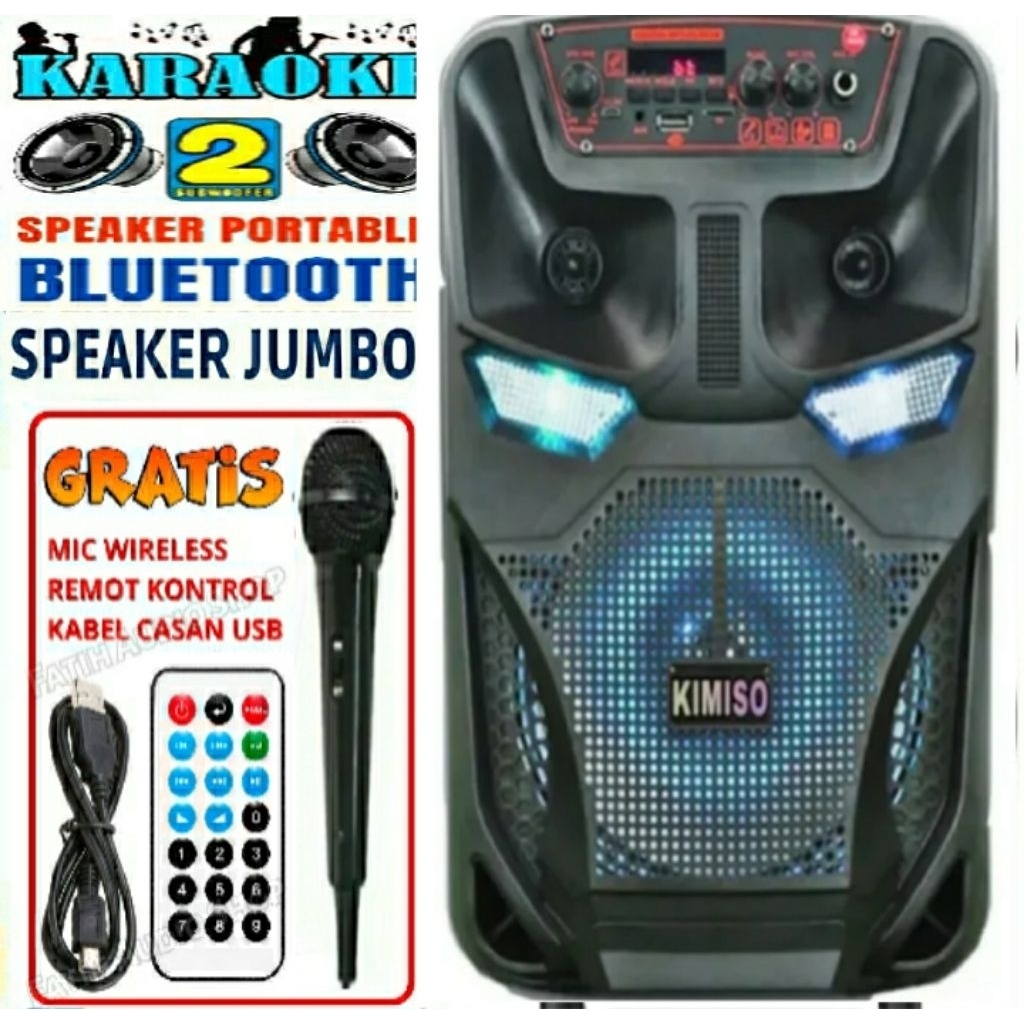 Salon Aktif Pembesar Suara Portable Ukuran Besar 8Inch Type 7801 Free Microphone + Remote / Speaker 