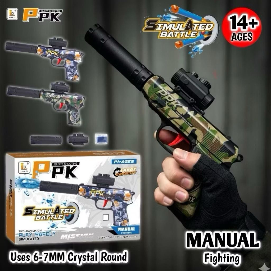 066/168 COD mainan Tembakan Water Bubble 8816-11 WALTHER PPK SHOOT GUN WATER BOMBS/  Mainan pistol t