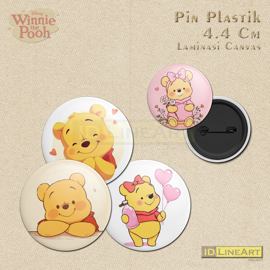 Pin Button WINNIE THE POOH Pin Press Bros Badge