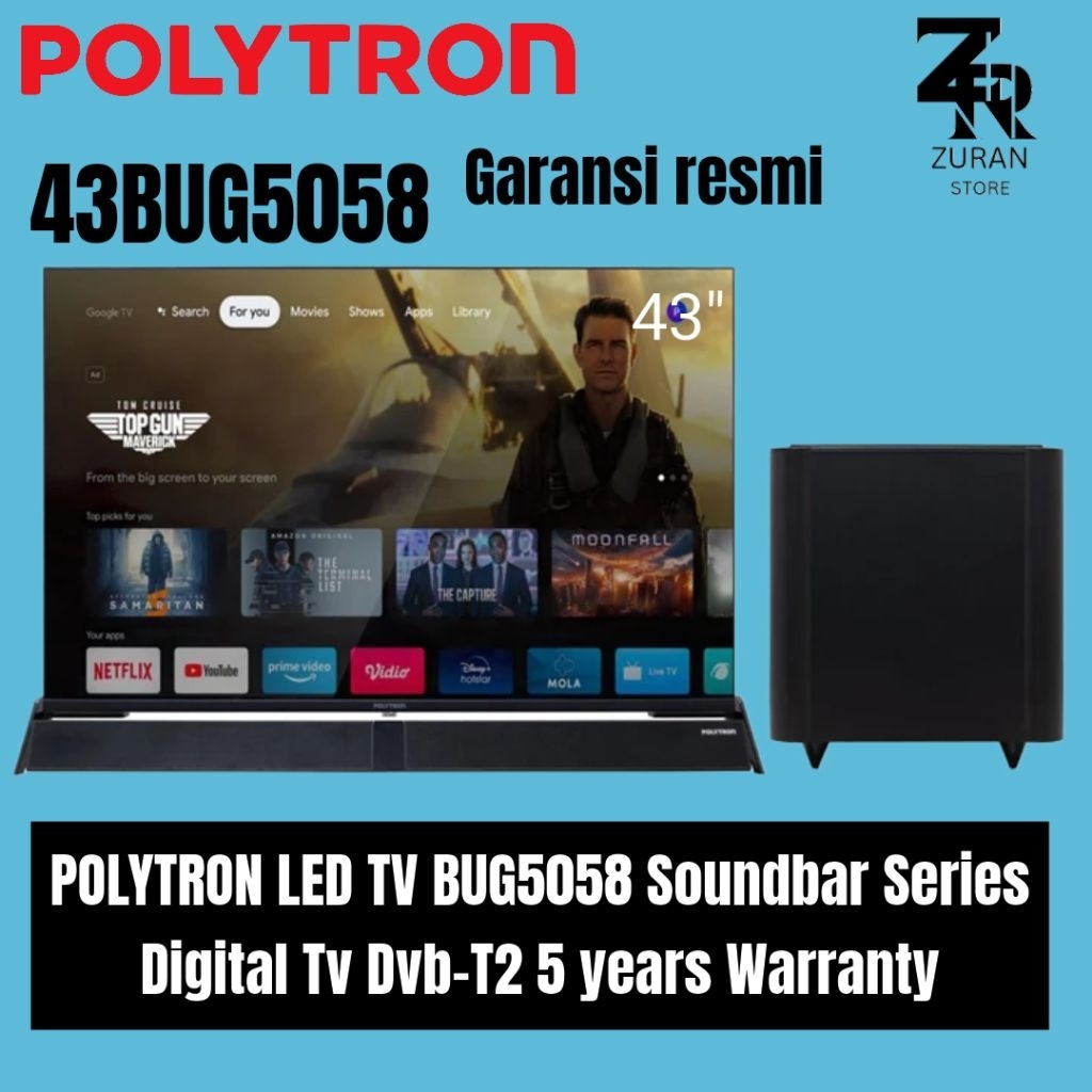 POLYTRON 43BUG5058 4K GOOGLE TV SOUNDBAR 43 inch