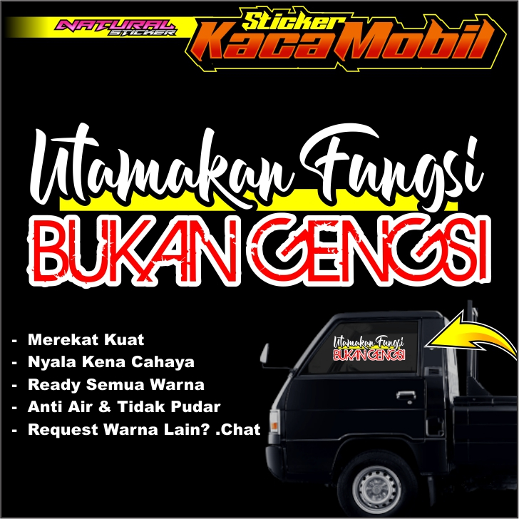 Cuting Stiker Kaca Mobil Truck Pickup Grandmax , Carry , L300 | Stiker Utamakan Fungsi