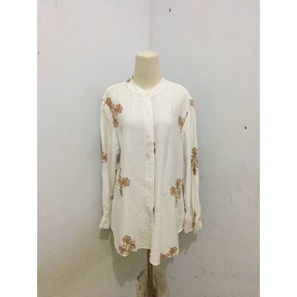 [preloved] kemeja putih bordir