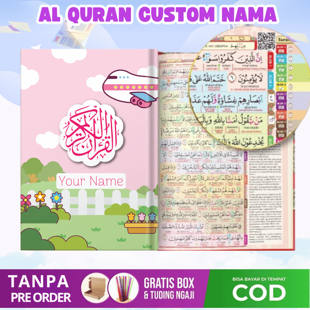 Al Quran Custom Nama 8 Blok Warna Al Quran Hafalan Hadiah Untuk Anak Al Quran Full Warna Terjemahan