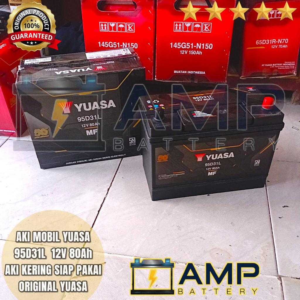 Aki Mobil Mitsubishi Pajero Sport Dakar 95D31L YUASA Aki Kering 12V 80ah Original