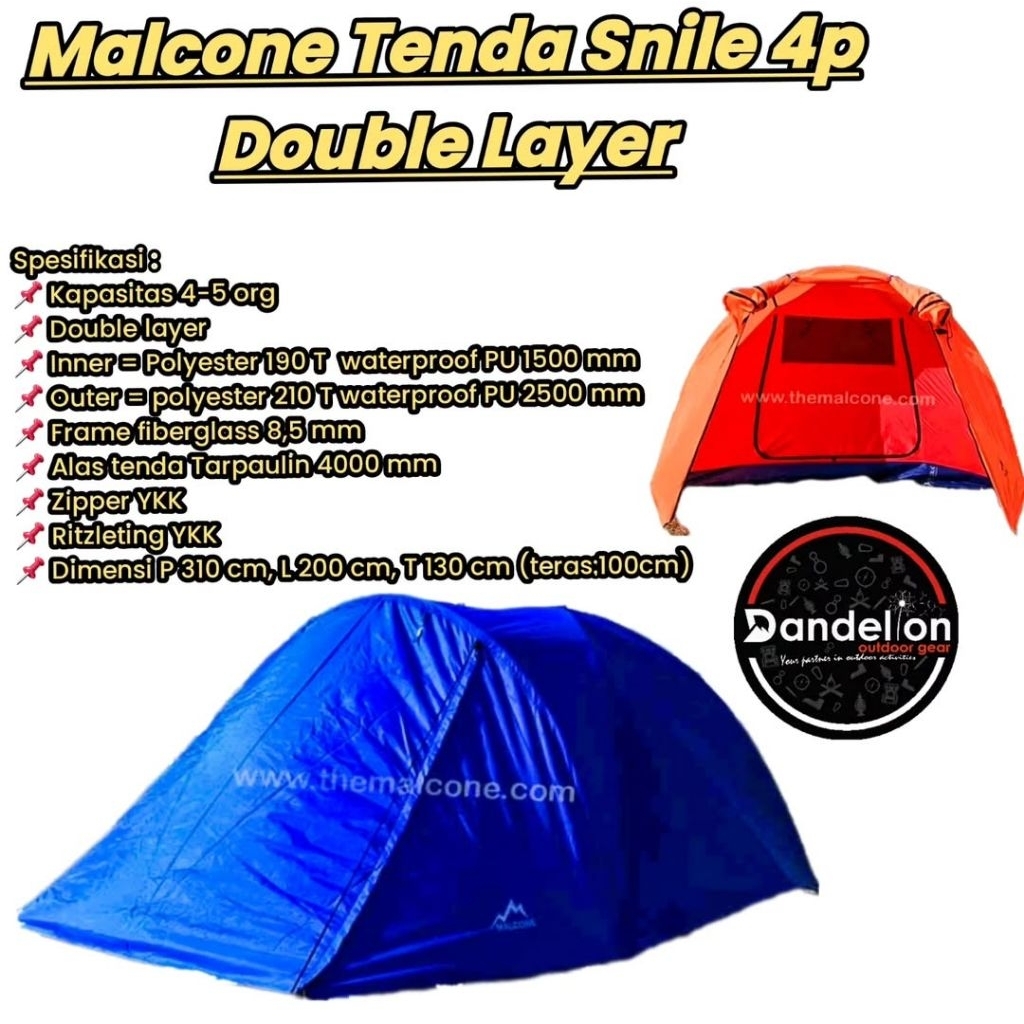 tenda Malcone Snile 4 person Double Layer Waterproof Anti Air
