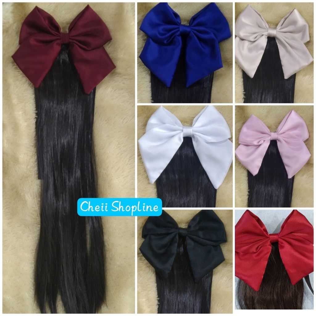 Cheii - (1 pc) 450LS Rambut ikat pita lurus smoothing anak / Rambut palsu sintetis hair extention ha