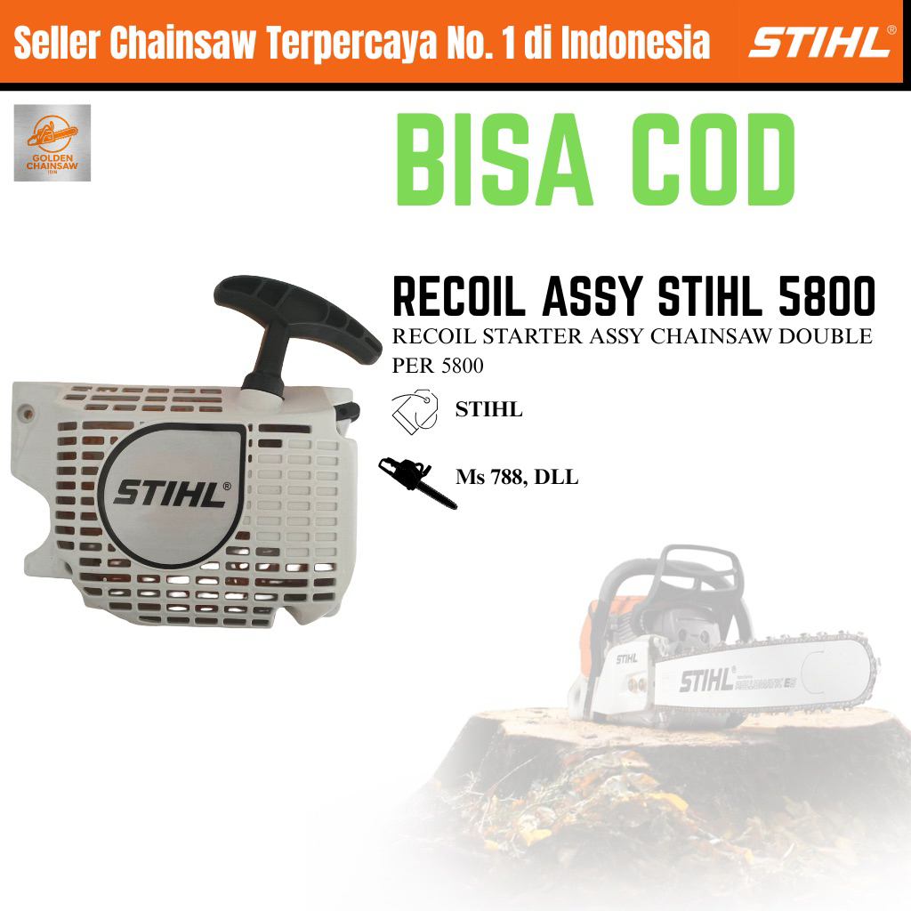 RECOIL STARTER ASSY CHAINSAW DOUBLE PER 5800