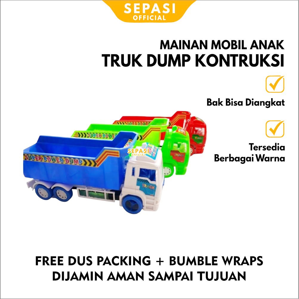 Mainan Anak Mobil Dump Truck Tronton Oleng Pengangkut Pasir Dan Sekop ST 2037
