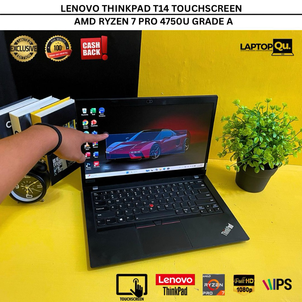 THINKPAD T14 AMD RYZEN 7 PRO 4750U RAM 16GB/SSD 256GB/FHD IPS/TOUCHSCREEN/GRADE A
