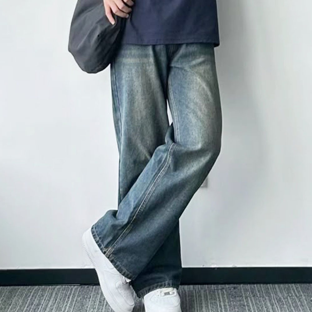 Celana Jeans Pria Baggy Loose Fit High Waist RAVEN