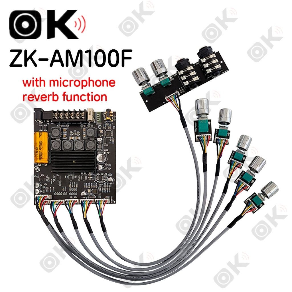 OKmusic ZK-AM100F WuzhiAudio Amplifier Mini Bluetooth 5.1 50W*2+100W dengan Mikrofon 2-arah dan Efek