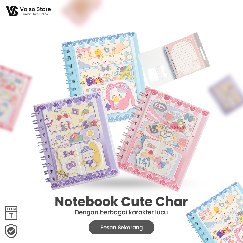 Notebook Spiral A7 Karakter Lucu 70 Lembar Buku Catatan Anak Perempuan