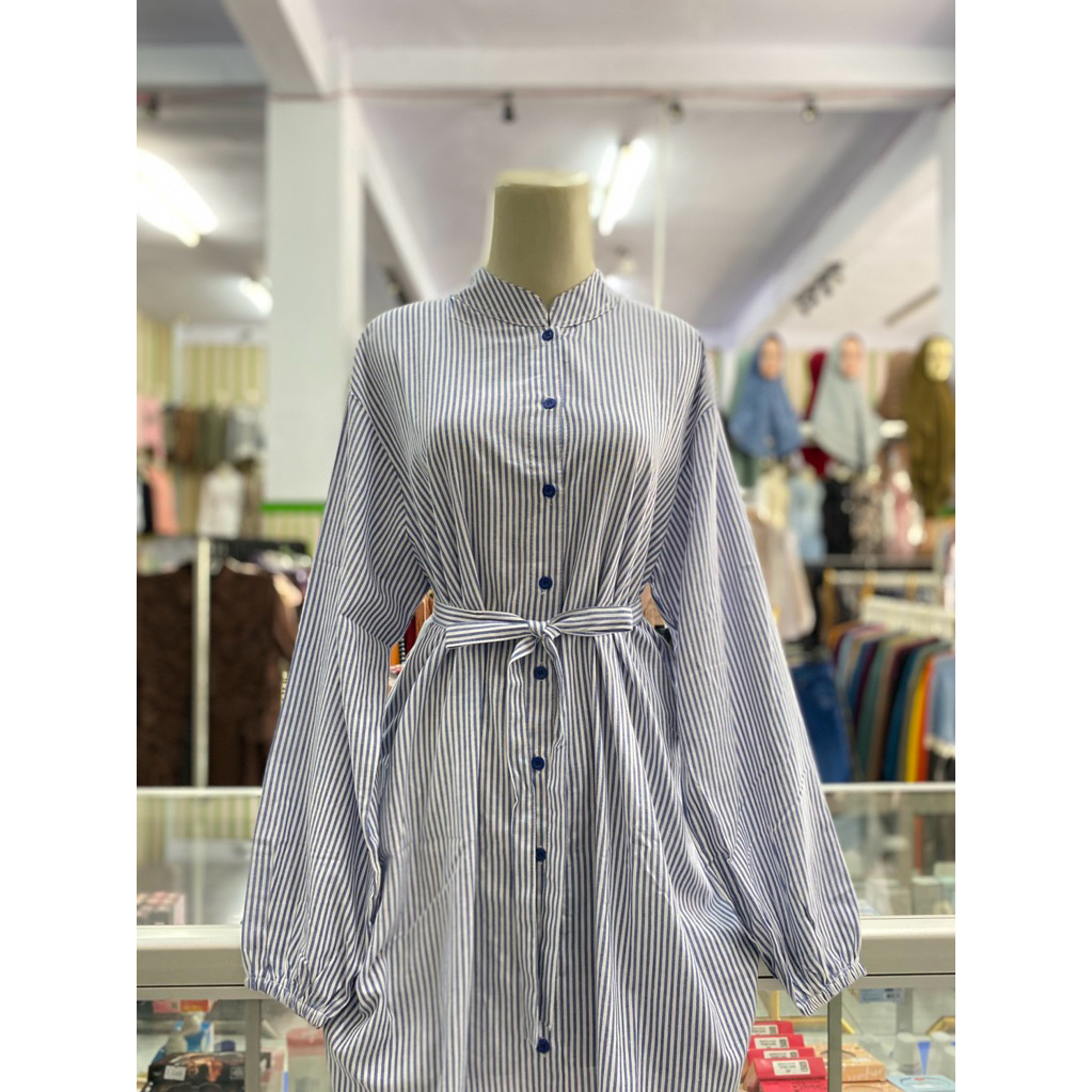 Tunik Wanita Dewasa Motif Garis Terbaru Kekinian