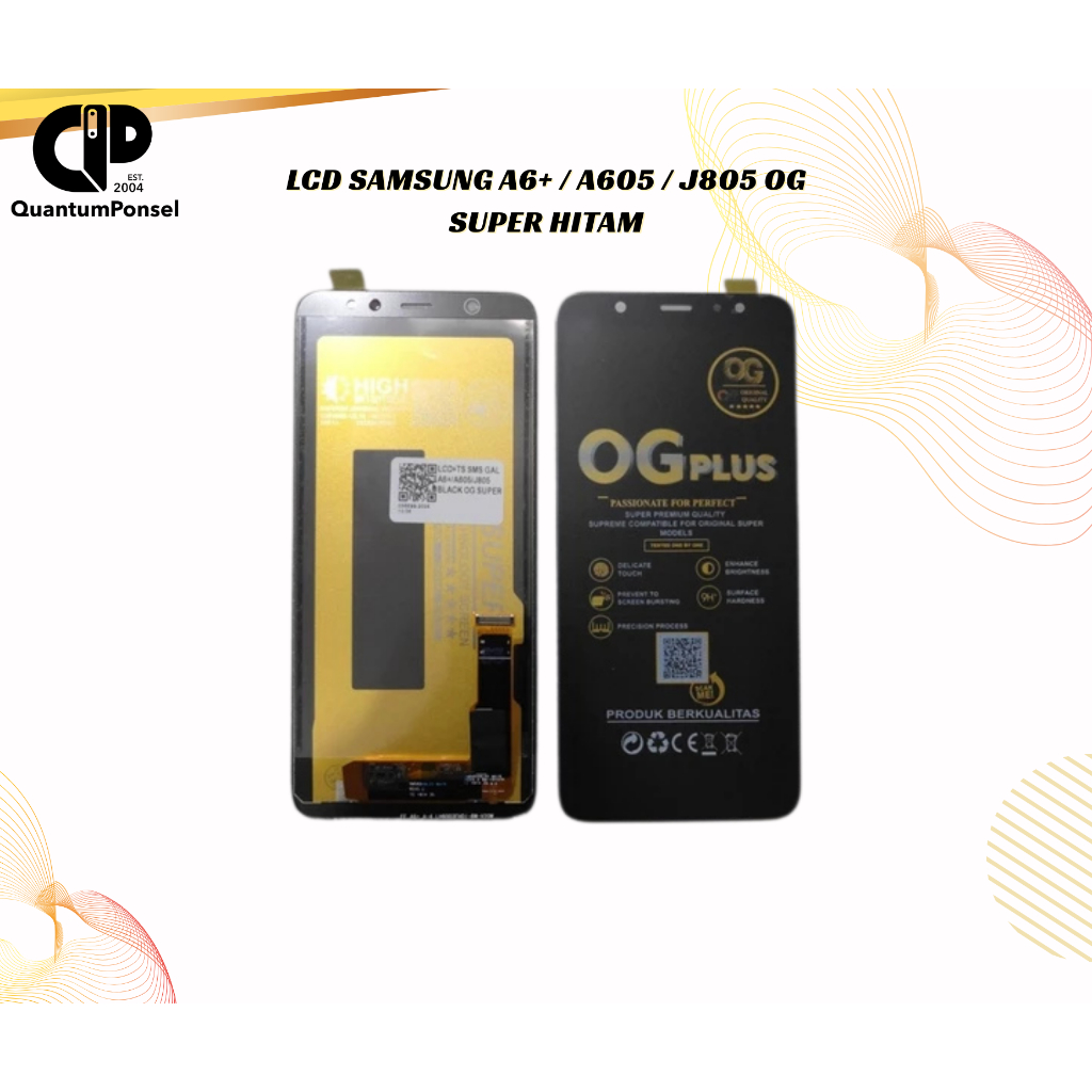 LCD + TOUCHSCREEN SAMSUNG A6+ HITAM