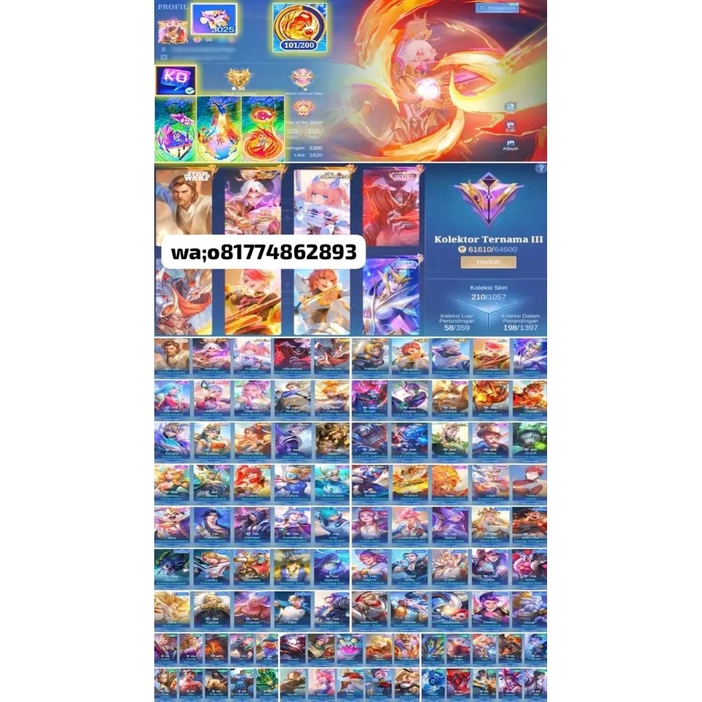 jual akun mobile Legends terbaru harga mumer