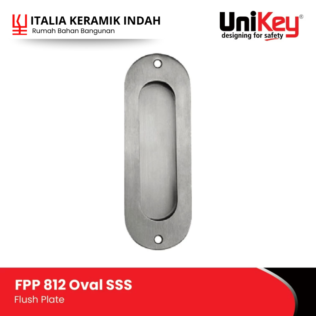 Pelat Dorong UniKey Flush Pull Plate FPP 812 Oval SSS