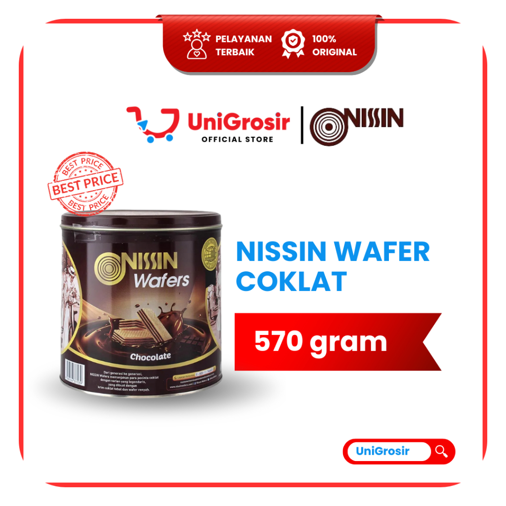 [UniGrosir] NISSIN WAFER COKLAT WAFERS CHOCOLATE KALENG ~ 570 gram