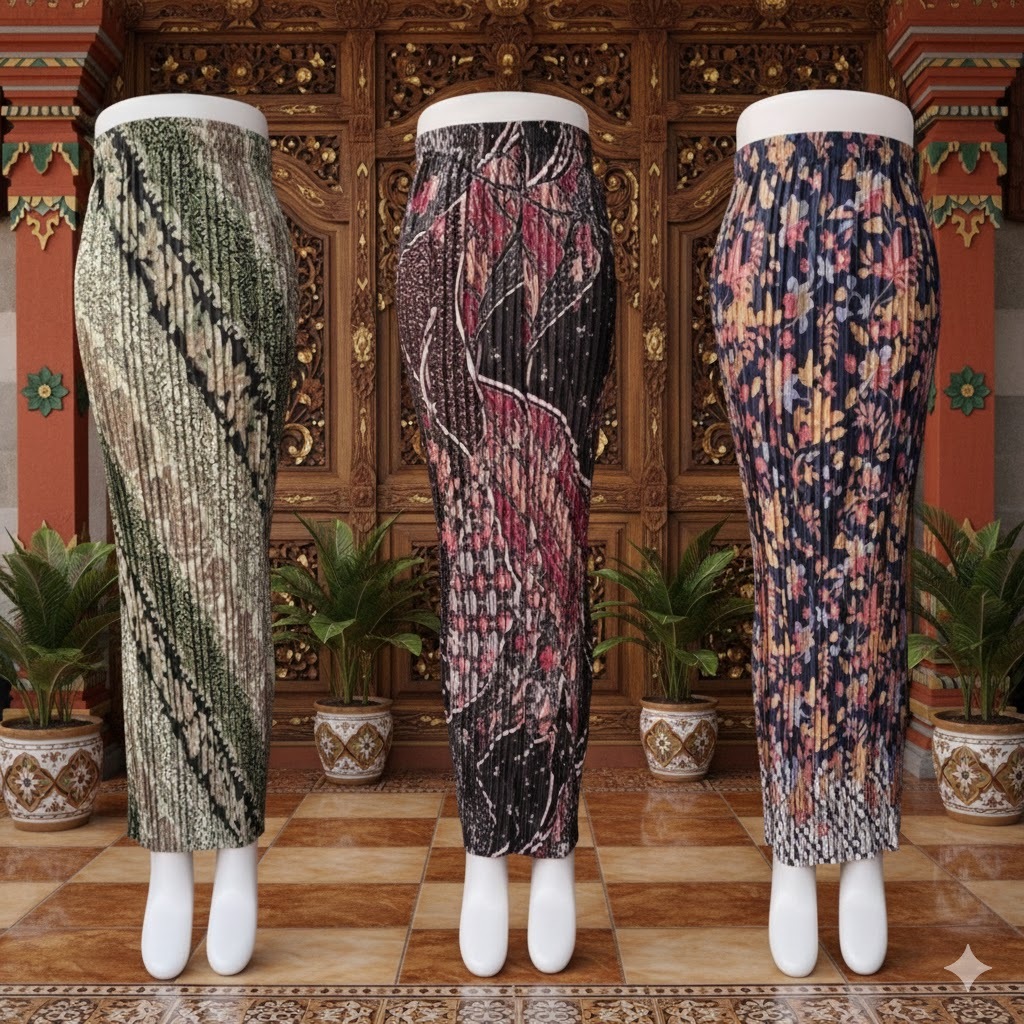 Rok Plisket Batik Panjang Jumbo Original / Rok Batik Panjang / Bawahan Batik / Bawahan Tradisional /