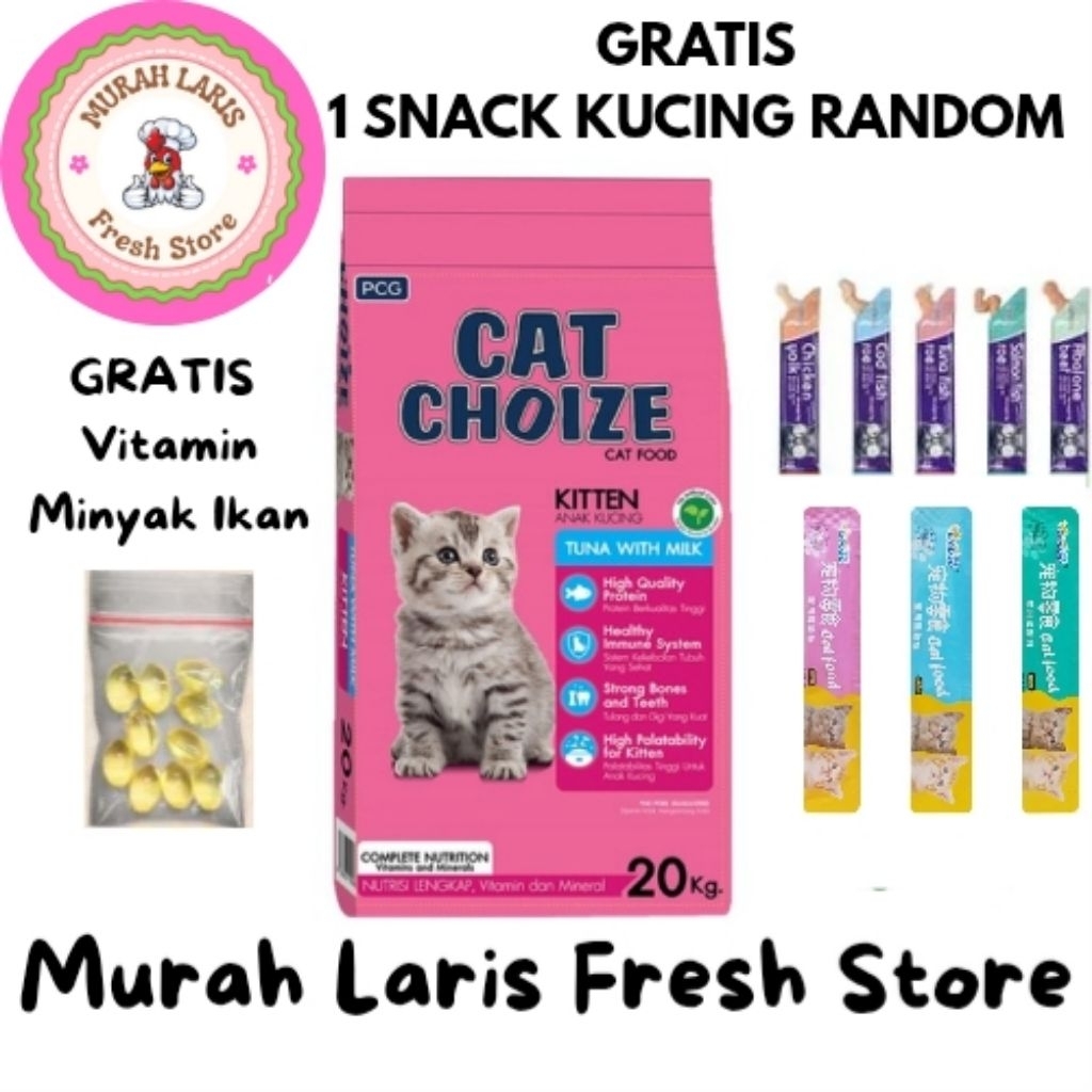 Makanan Anak Kucing/ Makanan Kucing Karungan/ Cat Choize Kitten/ Cat Choize Tuna/ Cat Choize Salmon/