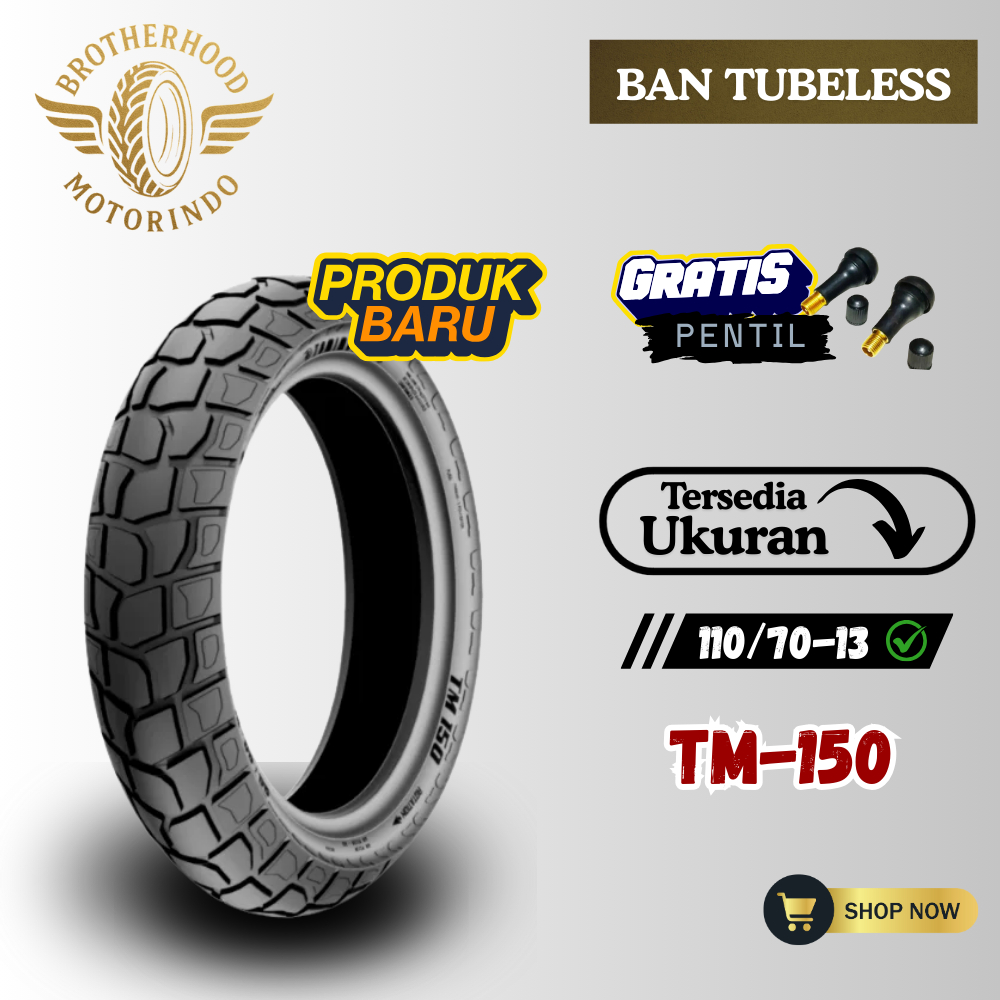 (PAKET SEPASANG) BAN TOMIMOTO TM150 TUBELESS (110/70-13) BAN TUBBLES / BAN TOMIMOTO RING 13 / BAN TU