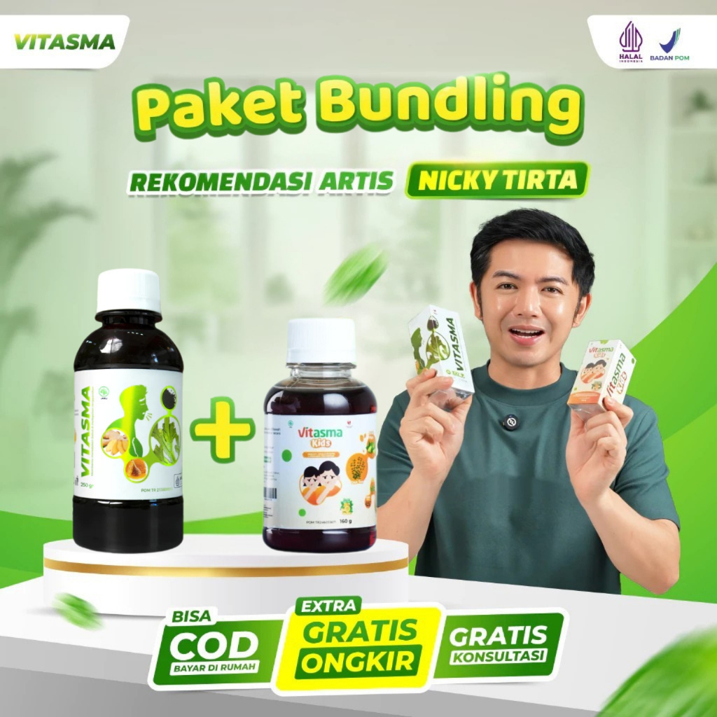 VITASMA Paket Bundling [1 Vitasma + 1 Vitasma Kids] - Madu Herbal Atasi Batuk Menahun Asma TBC Paru 