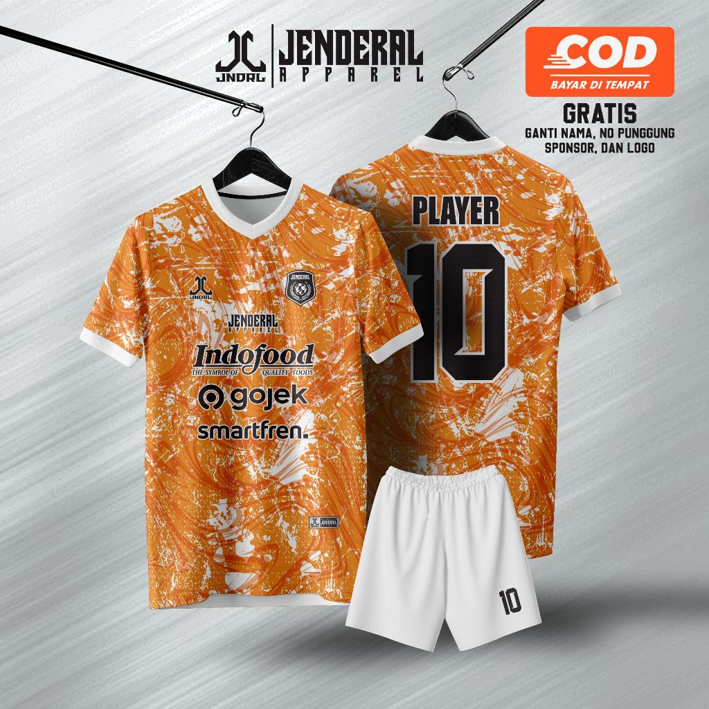 Jersey Terbaru Futsal, Bola, Badminton, Volly Full Printing, Jersey Merah Putih Hitam