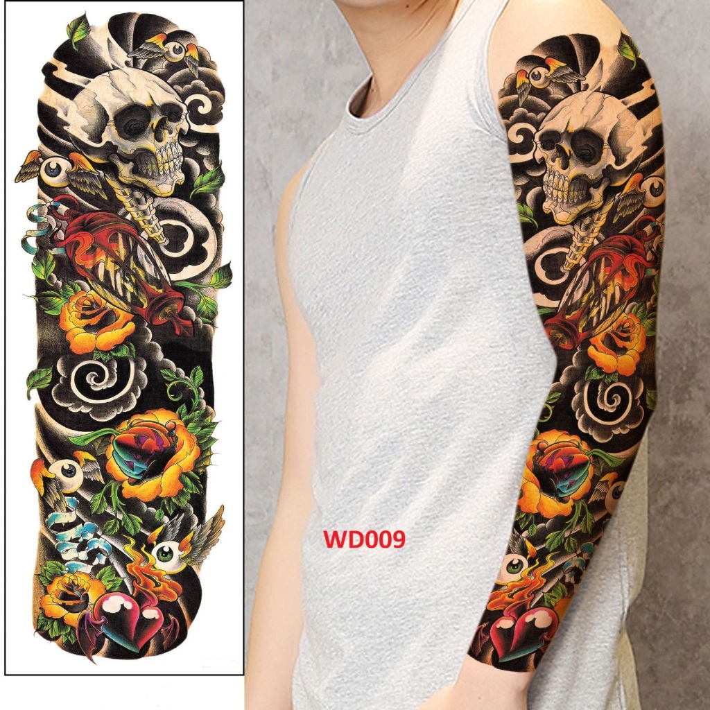 Temporary Tato Stiker Tato Temporer Lengan Tahan Air Waterproof Motif Keren - Full Arm Tattoo