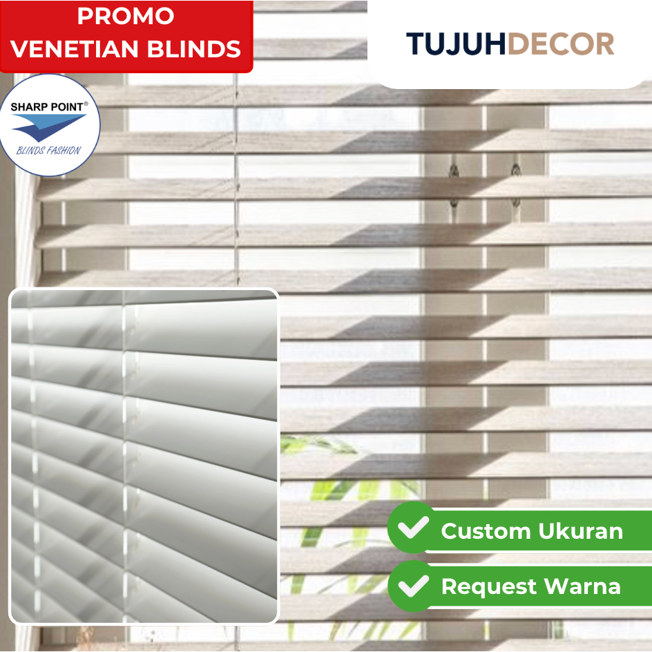 SALE Tirai Jendela Aluminium Premium VENETIAN BLIND merk Sharp point Tirai Gulung Aesthetic Modern