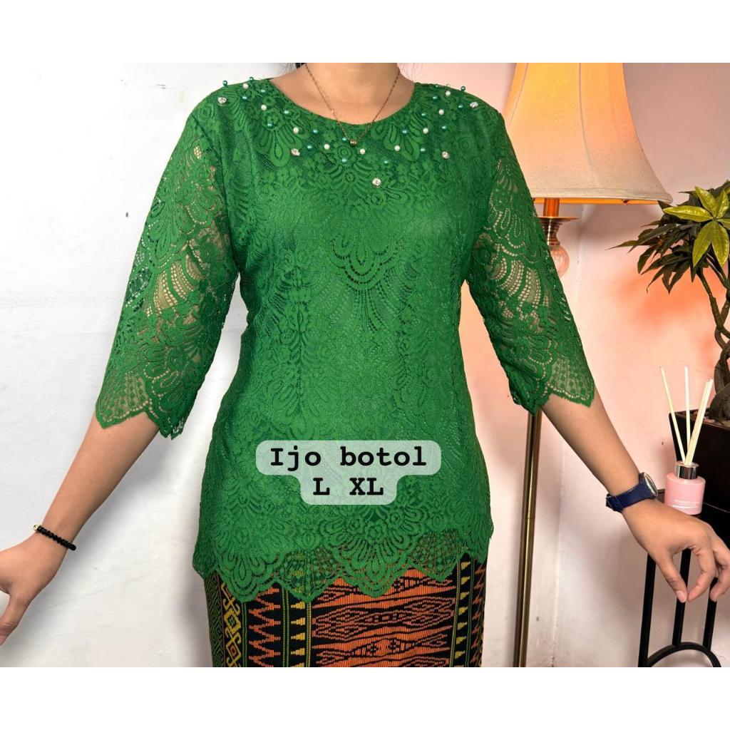 Blus Semi Prancis Kombinasi Payet Mewah