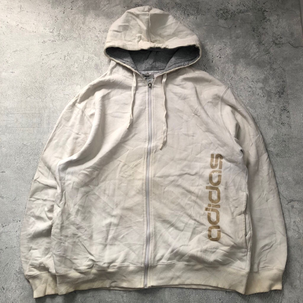 Adidas Neo zip-up hoodie with gold vertical logo