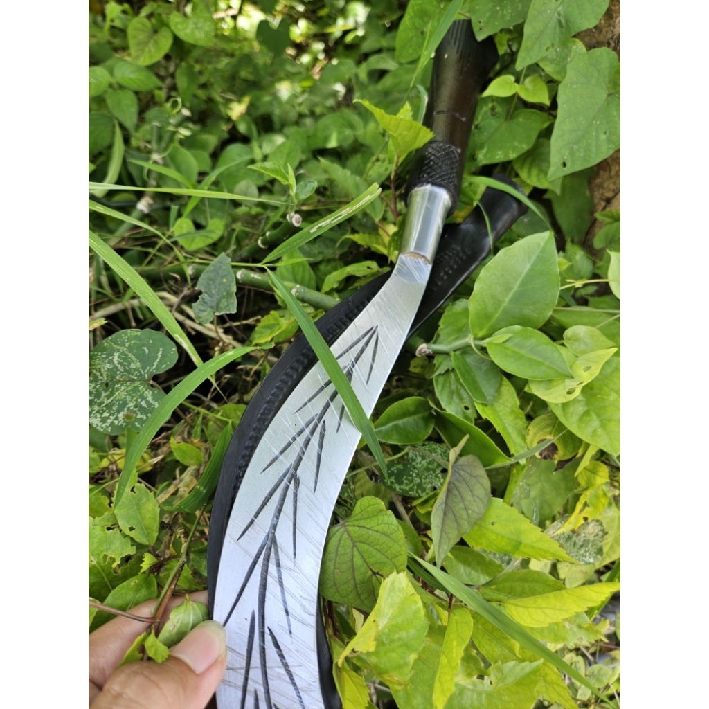 Arit rumput asli madura 70cm motif padi lengkap sarung