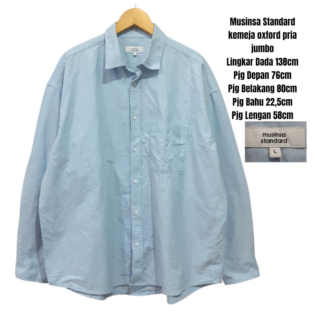 Musinsa Standard kemeja oxford pria jumbo
