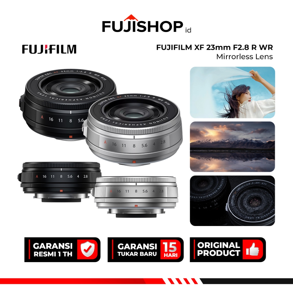 Fujifilm Lens XF 23mm F2.8 R WR Lensa Pancake Autofocus Garansi Resmi