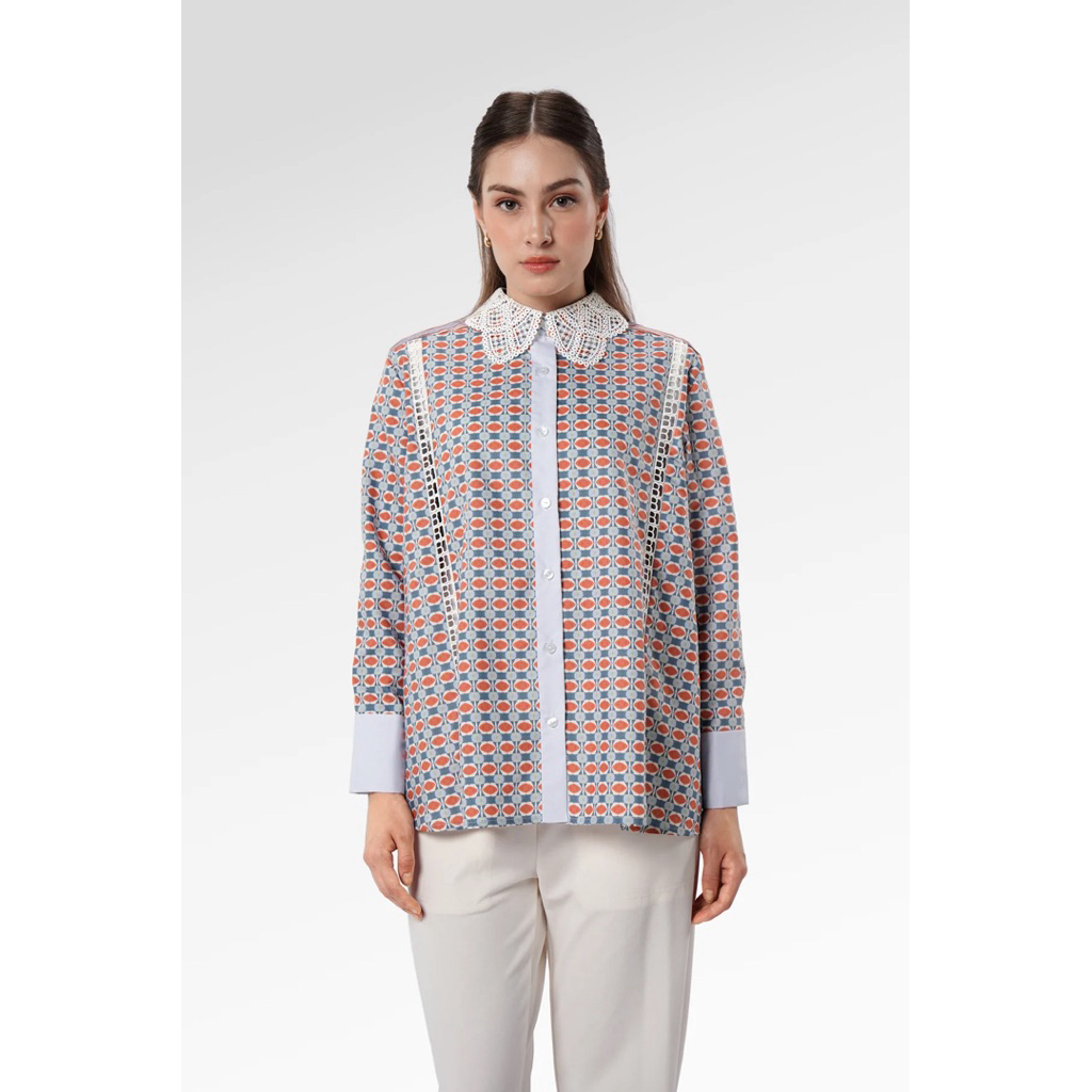 Benang Jarum - Chainerie Yoke Shirt - Azurite - S  { NEW }