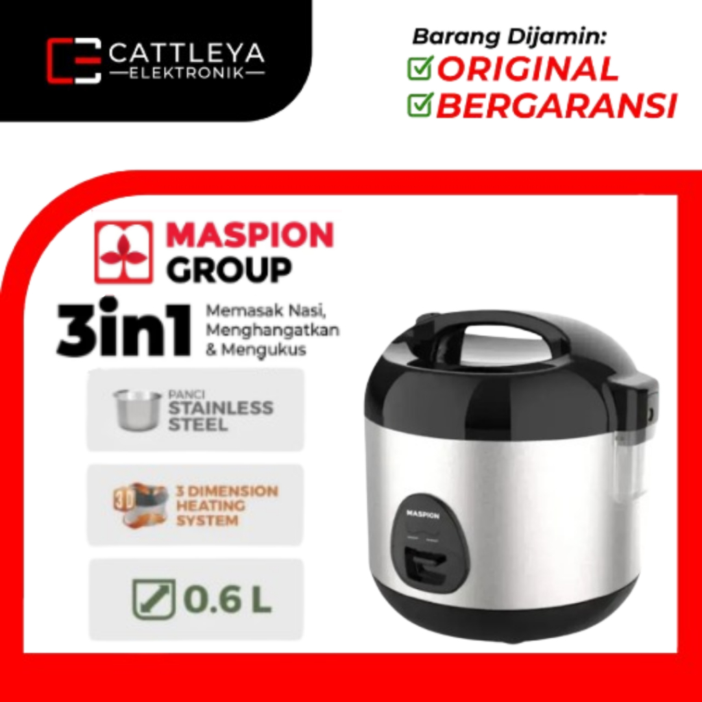 [COD] MASPION RICE COOKER / MAGIC COM MRJ-0623 BSSS / MRJ 0623 BSSS / MRJ0623 BSSS (0,6 LITER) GARAN