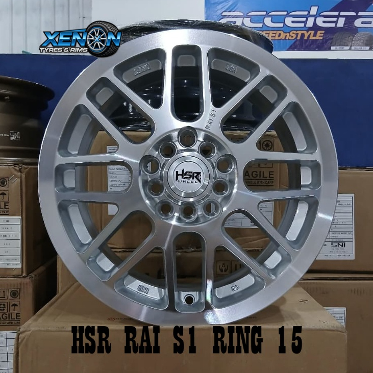 Velg Racing HSR Rai-S1 Ring 15 Lebar 6,5 PCD 5X100 dan 5x114