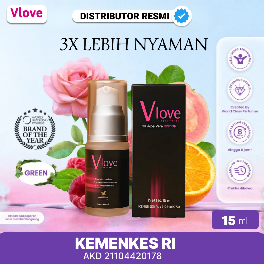 VLOVE Lubricant Intim Gel – Pelumas Pria & Wanita, Licin Tahan Lama, Tidak Lengket BPOM Kemenkes RI