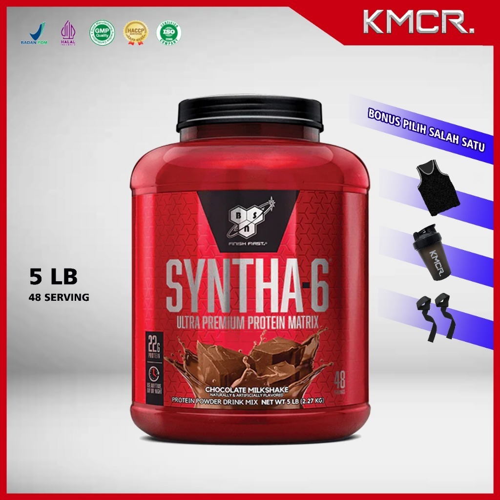 BSN Syntha -6 Protein 5 Lb (2.27 kg) Whey Protein Fitness Gym - KMCR LOMBOK