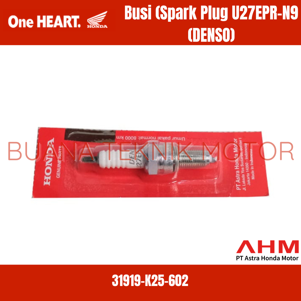 Busi | Spark Plug U27EPR-N9 (Denso) | 31919-K25-602 | AHM HONDA 100%