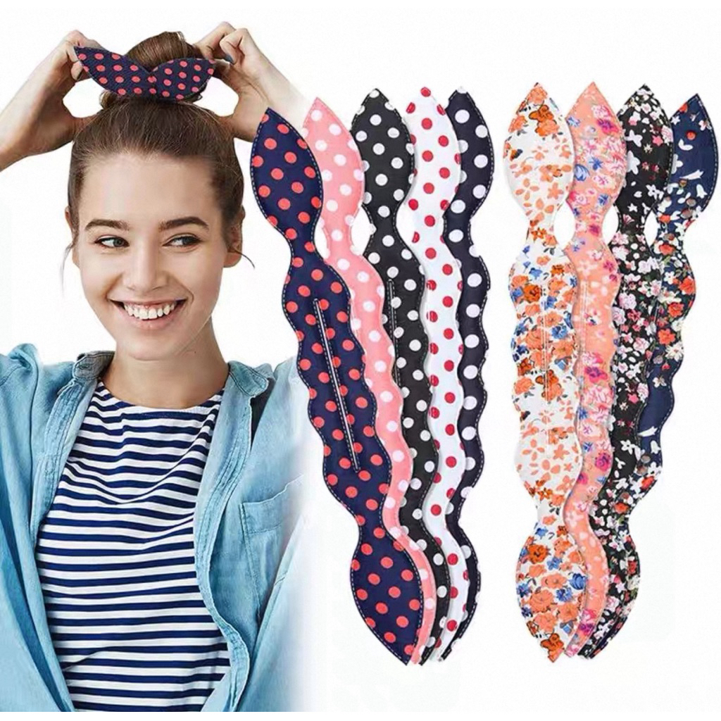 HAIRBOW 1 PCS HAIR BUN MAKER MOTIF HAIRDINI PITA | ALAT GULUNG RAMBUT CEPOL | PRAKTIS MEMBUAT SANGGU